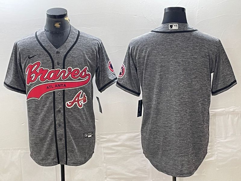 Men Atlanta Braves Blank Grey Jointly 2024 Nike MLB Jersey style 3